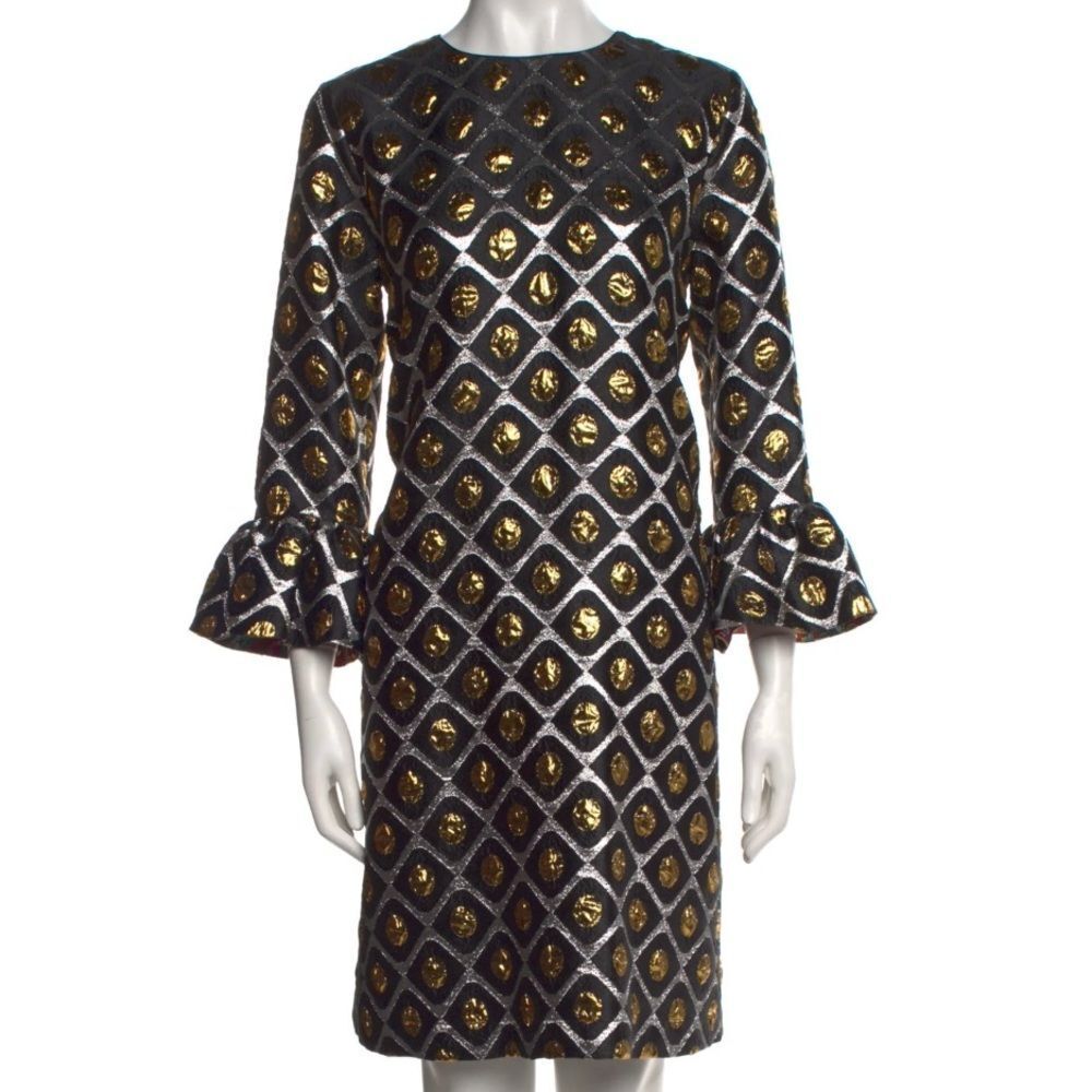 La Double J Metallic Brocade Mini Dress, Size Medium EUC